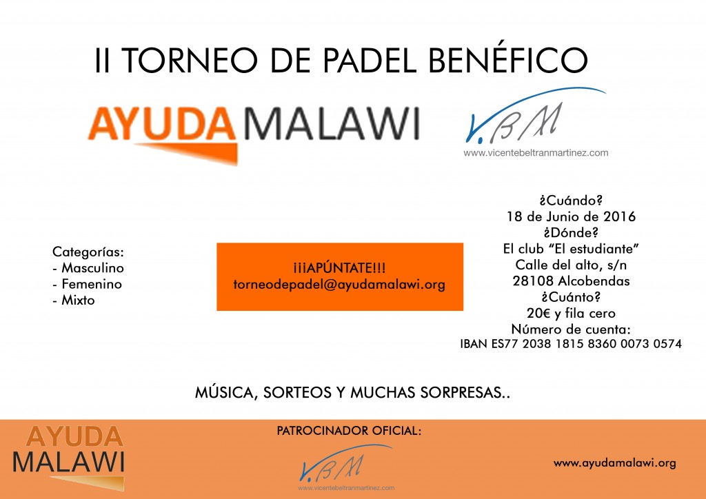 cartel II torneo de padel